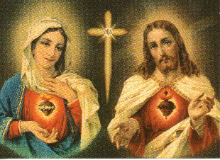 Image of the Sacred Heart and the Immaculate Heart