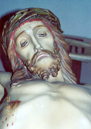 Jesus' head as He is on the cross