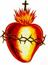 Sacred Heart with Cross and Fire