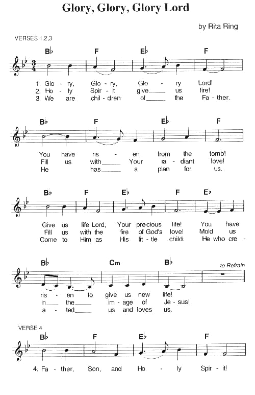 Glory, Glory, Glory Lord - Sheet Music