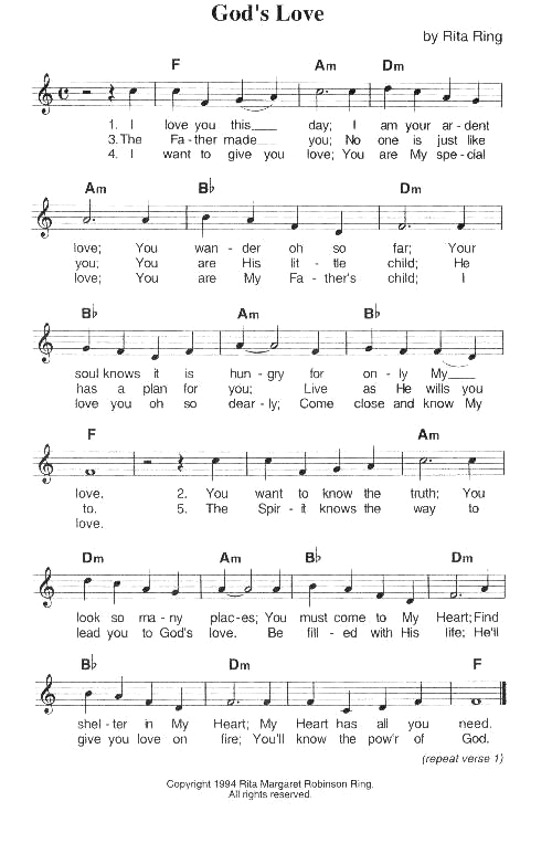 God's Love - Sheet Music