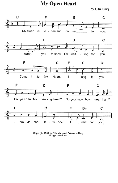 My Open Heart - Sheet Music