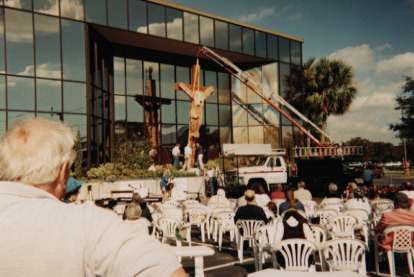 I appear my children on this former bank building in Florida, Our Lady Clothed with the Sun.